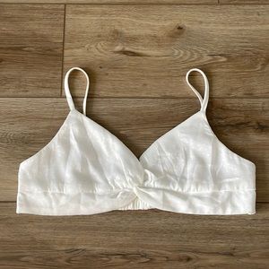 White satin bralette top